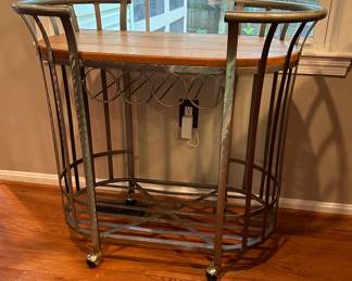 Contemporary style bar cart.