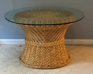 Wicker glass top table