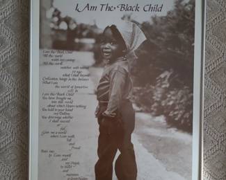 "I Am The Black Child" Framed poem