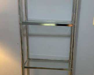 Chrome and glass etagere
