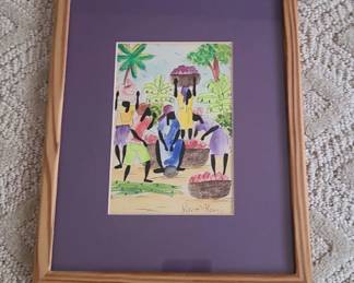 Jamaican fruit market watercolor Pierre Henri