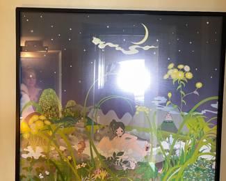 My Apologies for the terrible photograph - one of the original 8 lithographs of Chiho Aoshima "Hot Spring"