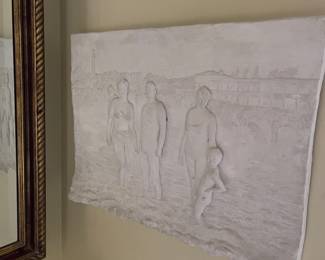 Matvey Levinstein Plaster Relief  - people on a beach