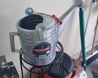 Galvanized water can