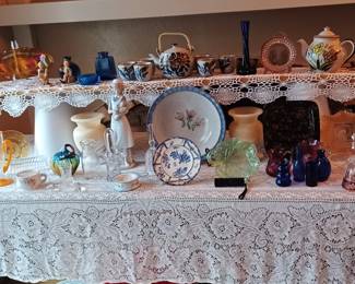 First china and glassware table