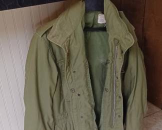 Army coat and a metal army hat