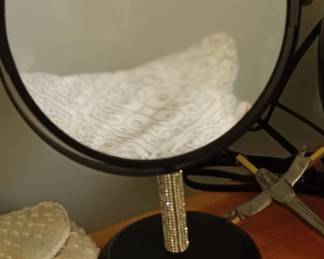 Bejeweled cosmetic mirror