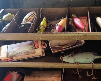 These lures are hand carved, Heddon and more; all priced individually