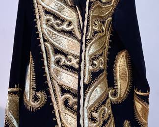 BOSS Long Velvet Jacket with Gold Embroidery 