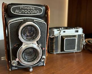Vintage Kodak and Minolta Autocord Film Camera