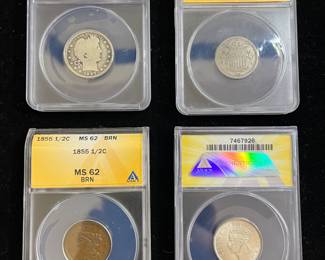 Collectible Coins, 1855 1/2 Cent, 1897 Liberty Head and More