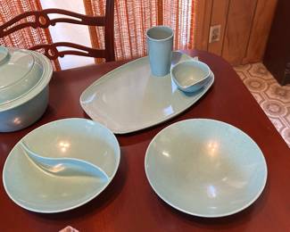 Vintage Holiday Blue Melamine Serving Set by Kenro