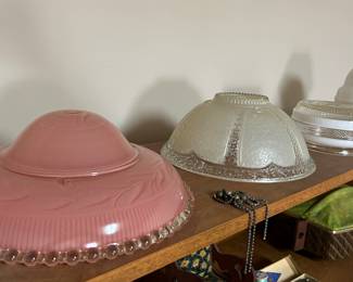 Vintage Pink Glass Ceiling Light Cover