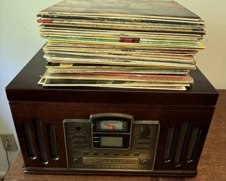 Crosley Retro Style Record Player and Collection of Records
