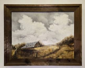 Original Oil Painting of a Barn by DB Croakley