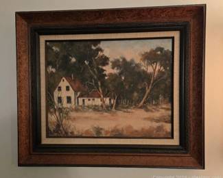 Lovely Original New England Painting by RJ Gibson Signed