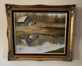 Original Oil Rural Landscape by P Husted