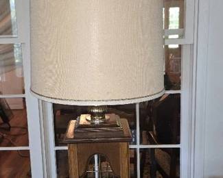 Tall Mid Century Wooden Table Lamp