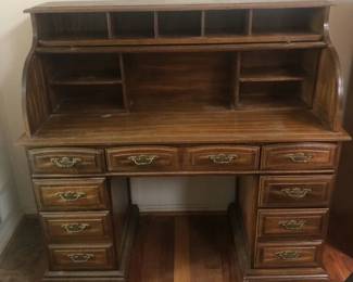Vintage Wooden Rolltop Desk