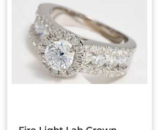 Fire Light Lab Grown 2.3cttw Round Diamond Ring, 14K Gold Msrp $3,075.00