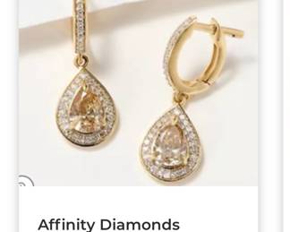 Affinity Diamonds Champagne Diamond Drop Earrings, 14K