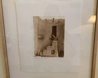 Edward S. Curtis (1868-1952) intaglio photogravure, restrike edition 103 of 228, 'A Second Story Apartment at Paguate'