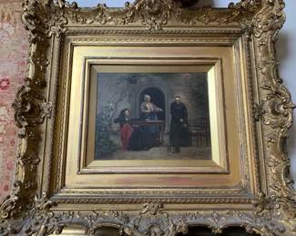 Vincent Chevallier (France 1841-1904) oil on board with fabulous period frame