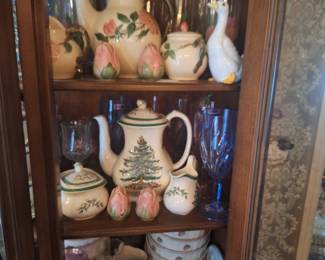 vintage collectable glass everywhere in the house.