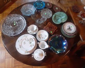 Vintage Glass Cigarette Ashtrays, Carnival Glass, etc.