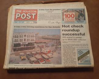 Houston Post newspaper printed March 31, 1985 celebrated 100 years of publication.