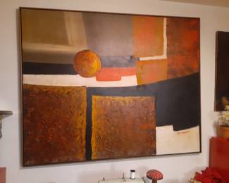 M. Monso Signed Mid Century Modern Oil On Canvas Painting