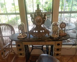 Singer Sewing Machine Treadle Cabinet with Marble Top