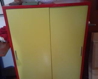 Vintage 1960s Metal Storage Cabinet with Shelves
