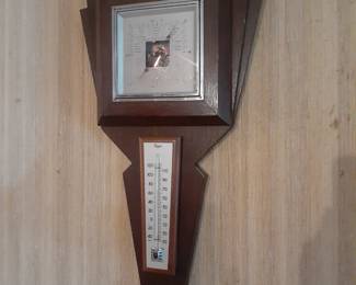 Wall Hanging Barometer and Thermometer 