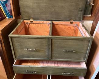 Handmade cabinet with file cabinet on top & drawers beneath