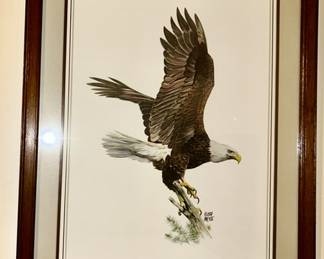 Vintage flying eagle artwork