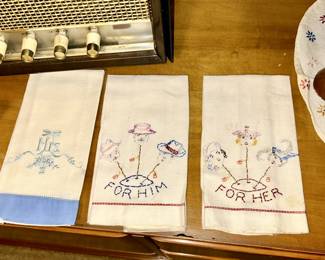 Vintage stitched hand towels