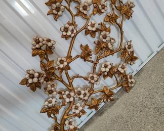 Vintage Mid-Century Modern Burwood Dogwood 41" Tall Wall Hanging Acrylic