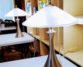 GORGEOUS Pair of Highly Stylized Atomic Age Mid-Century Modern Lamps 