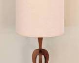 Mid Century Wood and Brass Table Lamp.