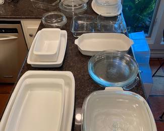 Large assortment of Pyrex and Corning Ware