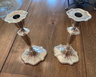 antique English sterling candlesticks (Crighton)
