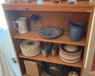 Pewter mugs, copper pieces, Vista plates and more