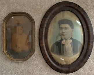 Antique Picture Frames w/ Rounded Glass