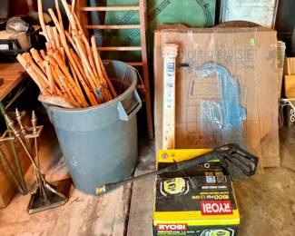 Walking Sticks, Power Washer, Ladder, Fireplace Tools, Marble Slab