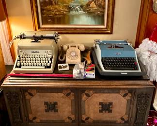 Vintage Typewriters and Rotary Dial Telephone