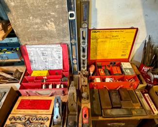 Levels, Tap & Die Set, Wood Planes, Whet Stones…
