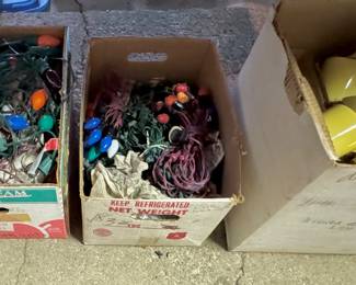 Vintage Christmas Lights and Coffee Mugs