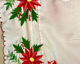 EMBROIDERED CHRISTMAS LINENS.