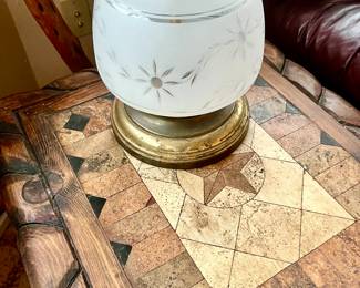 PAIR OF WESTERN RUSTIC STAR TILED END TABLES.